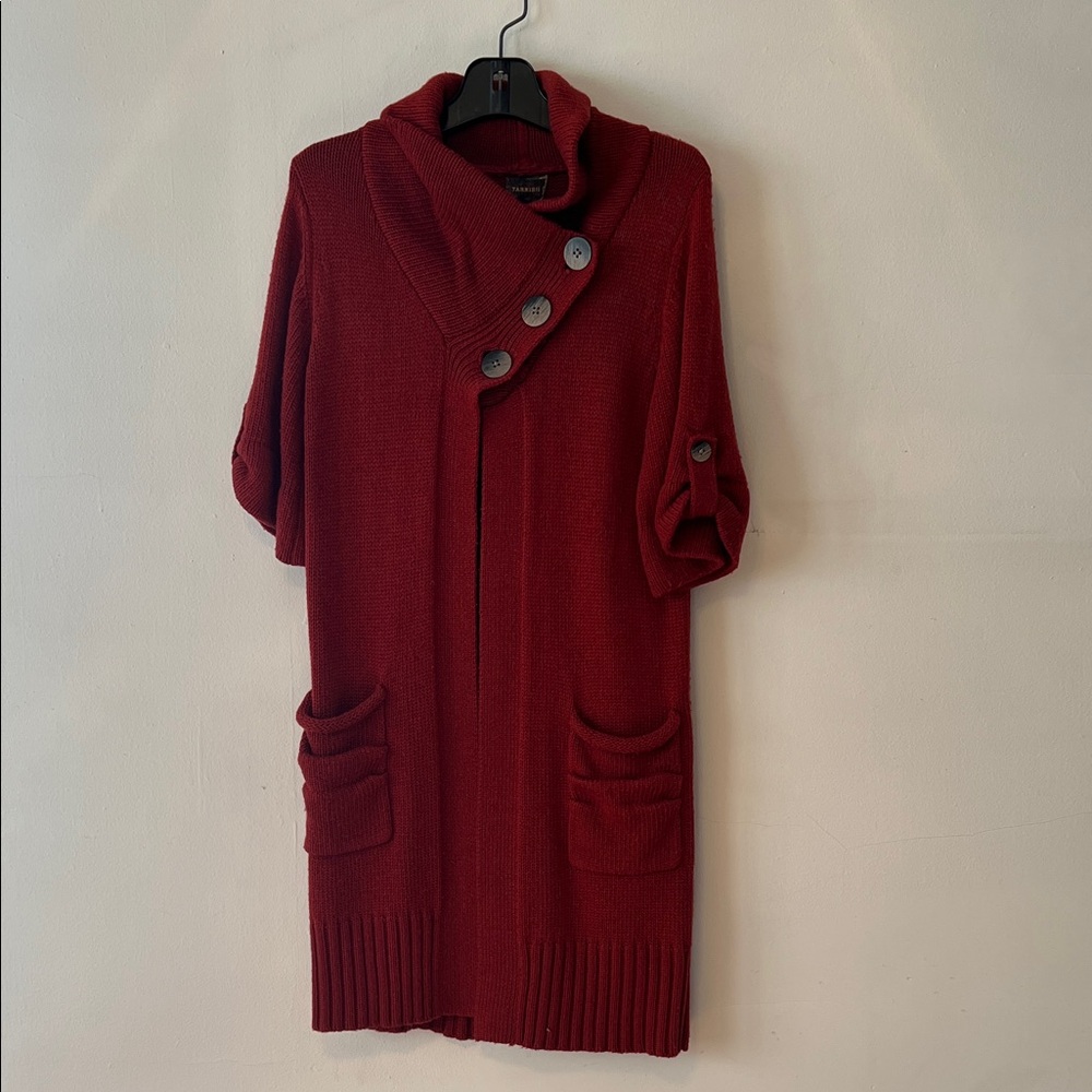Coldwater Creek Rich Red Cardigan with Button Details